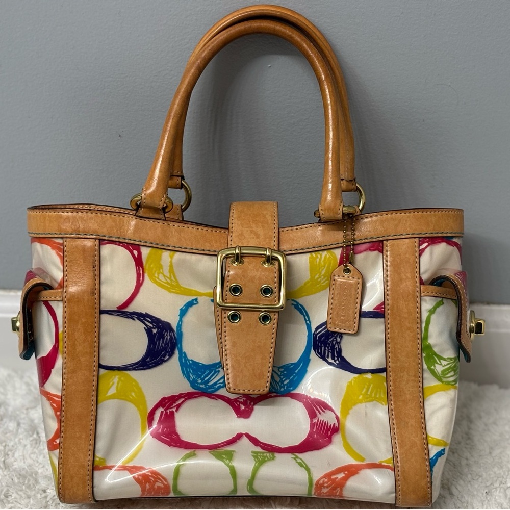 Coach Limited Ed. Signature Scribble Boxy Tote